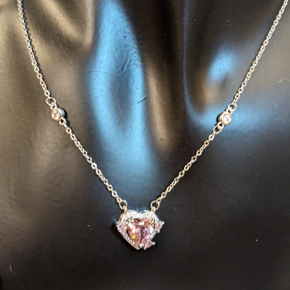 Swarovski Jewelry - Swarovski Crystal Elements Silver Heart Necklace